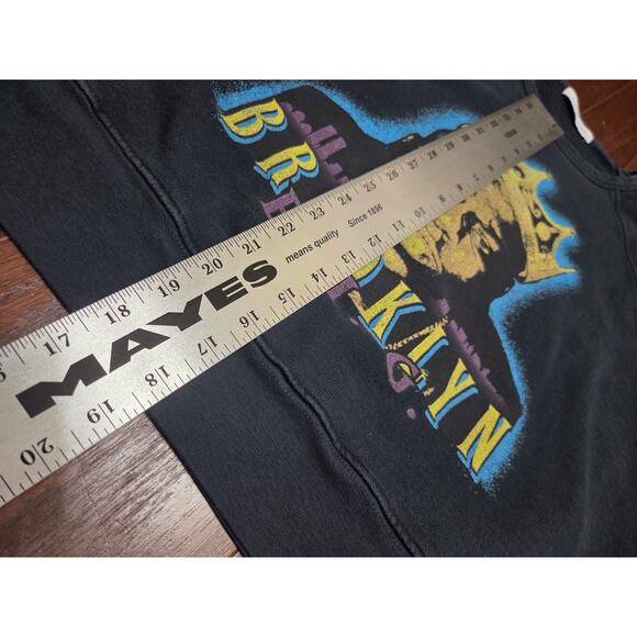 Daydreamer Anthropologie Pullover S Washed Black Biggie King of Brooklyn Graphic - Picture 3 of 5